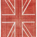 Modern Halı- Kırmızı Pamuk Üzerine Yün El Dokuma Halı-141x238