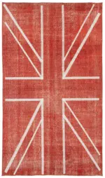 Modern Halı- Kırmızı Pamuk Üzerine Yün El Dokuma Halı-141x238