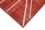 Modern Halı- Kırmızı Pamuk Üzerine Yün El Dokuma Halı-141x238 - Görsel 4