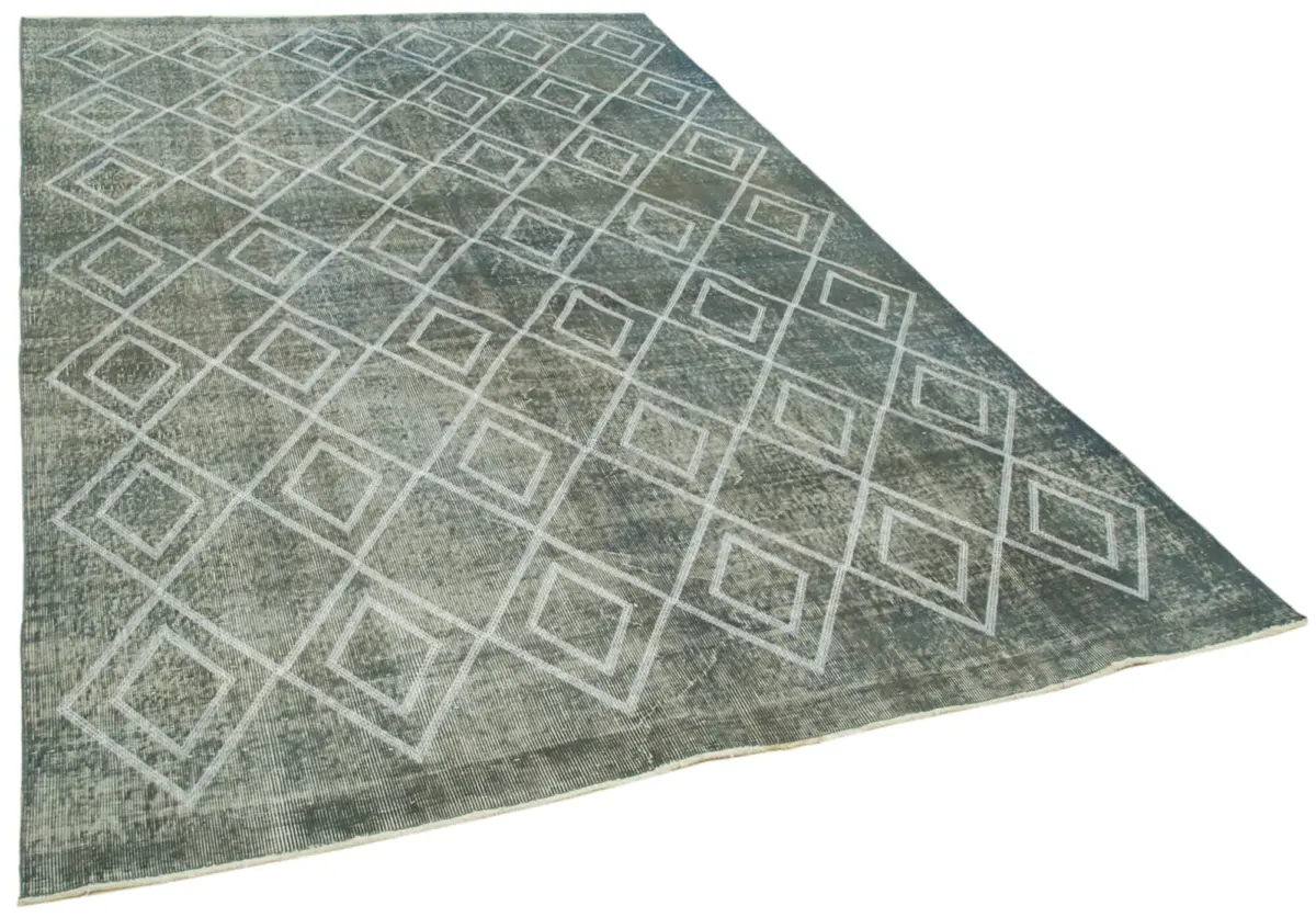 Modern Halı- Gri Pamuk Üzerine Yün El Dokuma Halı-195x300 - Görsel 2