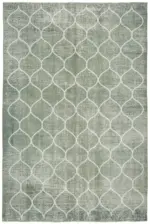 Modern Halı- Gri Pamuk Üzerine Yün El Dokuma Halı-192x289