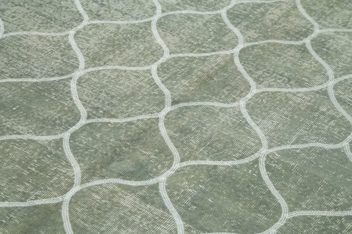 Modern Halı- Gri Pamuk Üzerine Yün El Dokuma Halı-192x289 - Görsel 5