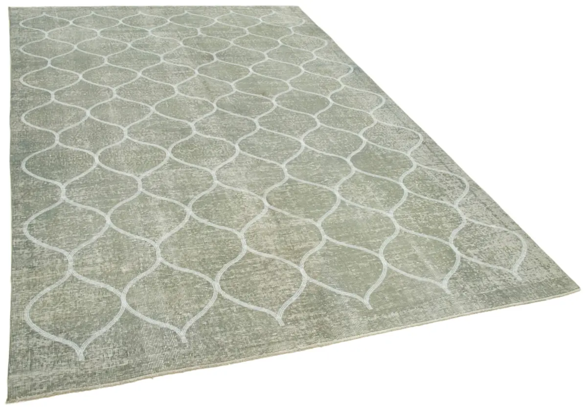 Modern Halı- Gri Pamuk Üzerine Yün El Dokuma Halı-189x299 - Görsel 2