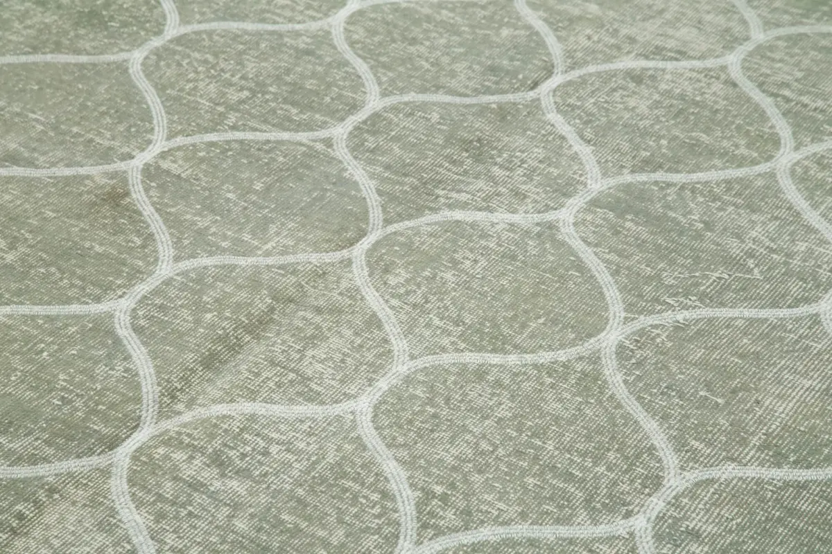 Modern Halı- Gri Pamuk Üzerine Yün El Dokuma Halı-189x299 - Görsel 5