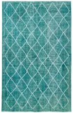 Modern Halı- Turkuaz Pamuk Üzerine Yün El Dokuma Halı-184x290