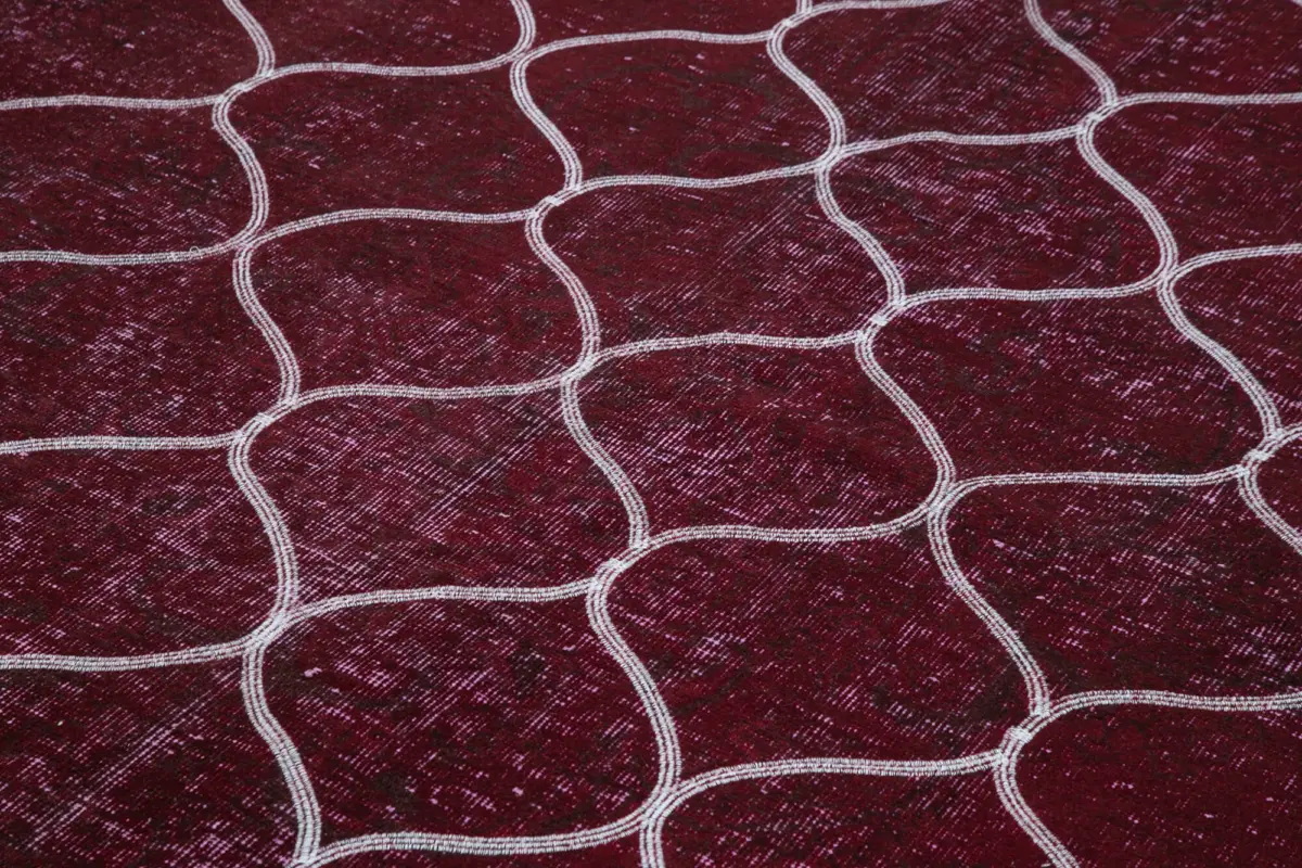 Modern Halı- Mor Pamuk Üzerine Yün El Dokuma Halı-208x304 - Görsel 5