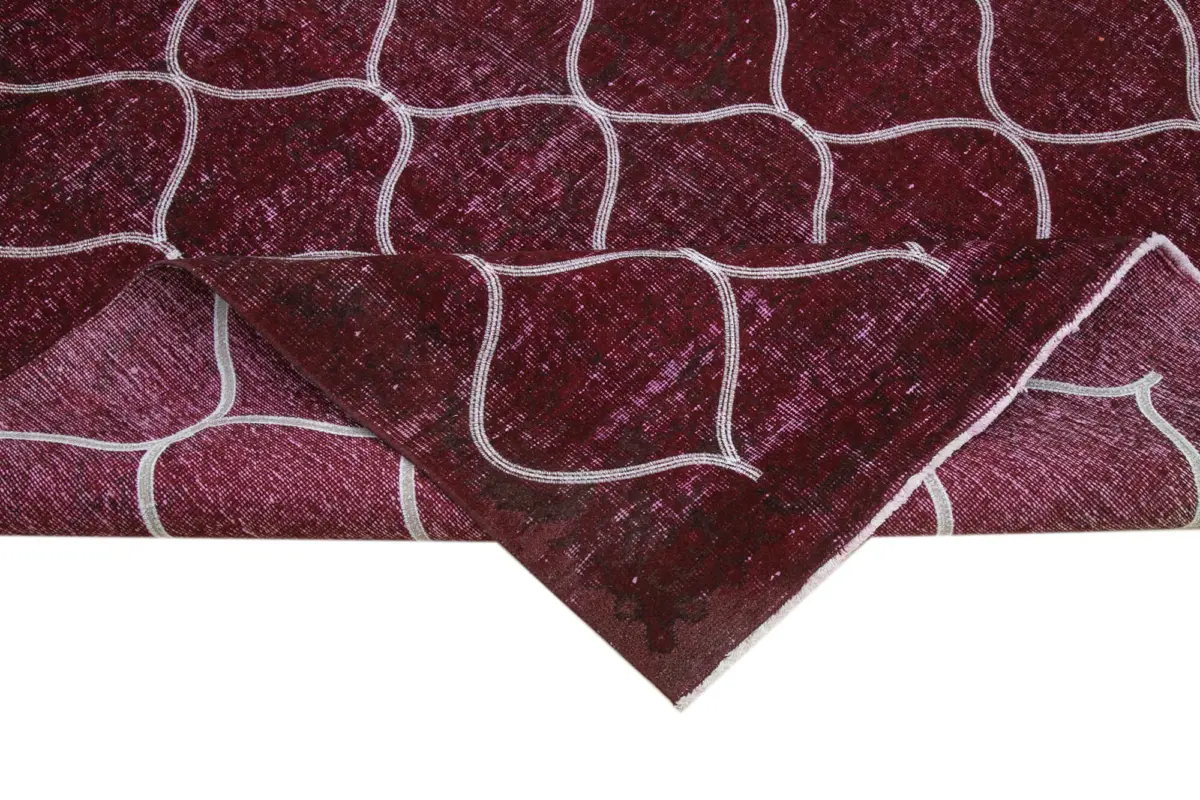 Modern Halı- Mor Pamuk Üzerine Yün El Dokuma Halı-208x304 - Görsel 6