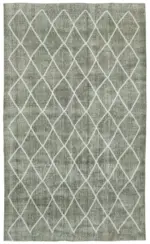 Modern Halı- Gri Pamuk Üzerine Yün El Dokuma Halı-166x275