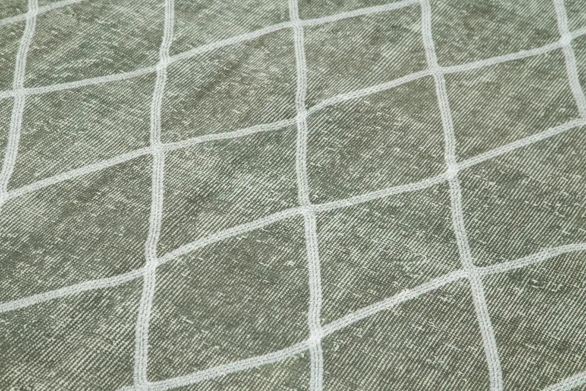 Modern Halı- Gri Pamuk Üzerine Yün El Dokuma Halı-166x275 - Görsel 5