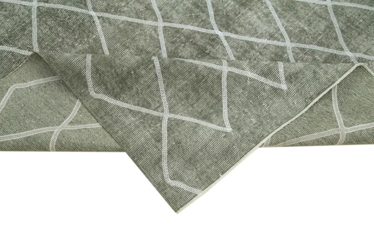 Modern Halı- Gri Pamuk Üzerine Yün El Dokuma Halı-166x275 - Görsel 6