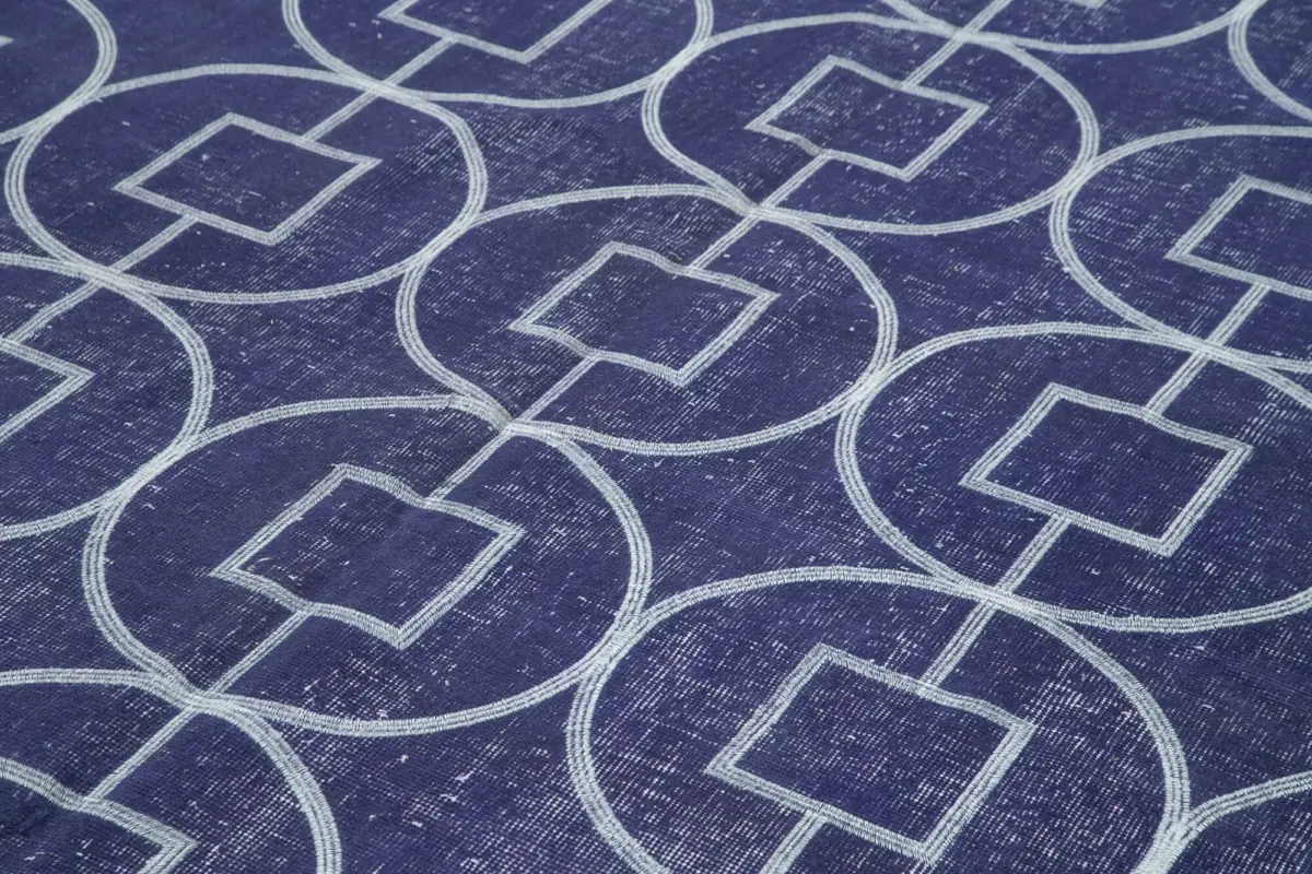 Modern Halı- Mor Pamuk Üzerine Yün El Dokuma Halı-218x310 - Görsel 5