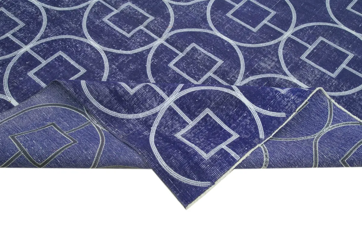 Modern Halı- Mor Pamuk Üzerine Yün El Dokuma Halı-218x310 - Görsel 6