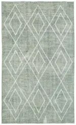 Modern Halı- Gri Pamuk Üzerine Yün El Dokuma Halı-150x253