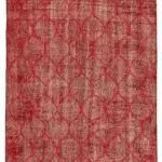 Modern Halı- Kırmızı Pamuk Üzerine Yün El Dokuma Halı-154x268