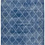 Modern Halı- Mavi Pamuk Üzerine Yün El Dokuma Halı-206x293