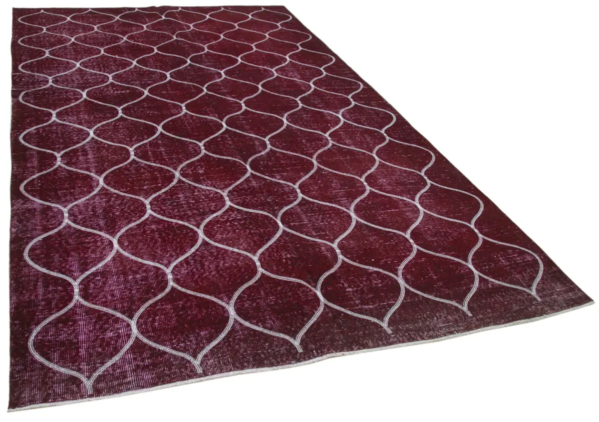 Modern Halı- Mor Pamuk Üzerine Yün El Dokuma Halı-197x325 - Görsel 2