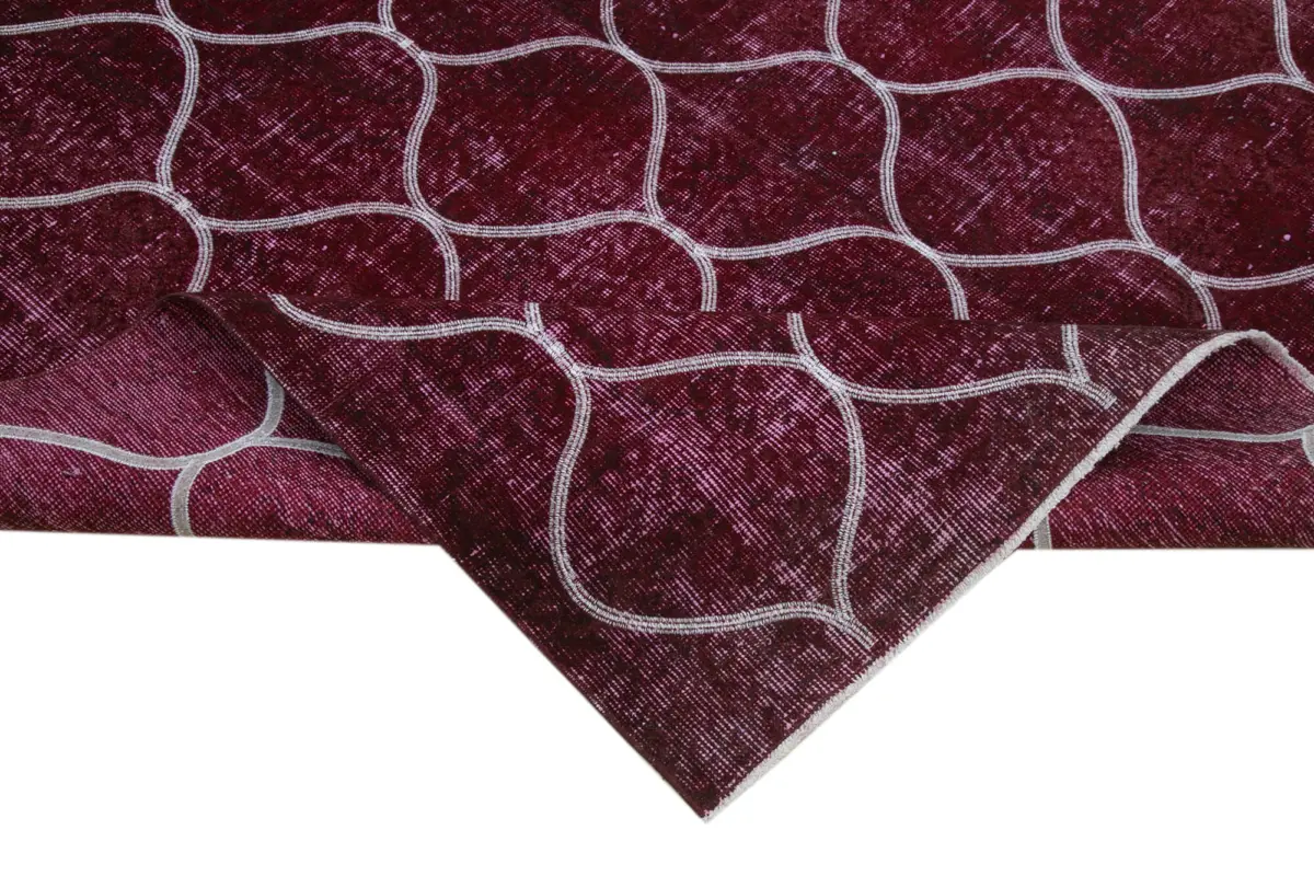 Modern Halı- Mor Pamuk Üzerine Yün El Dokuma Halı-197x325 - Görsel 6