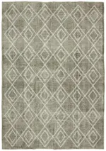 Modern Halı- Gri Pamuk Üzerine Yün El Dokuma Halı-199x288