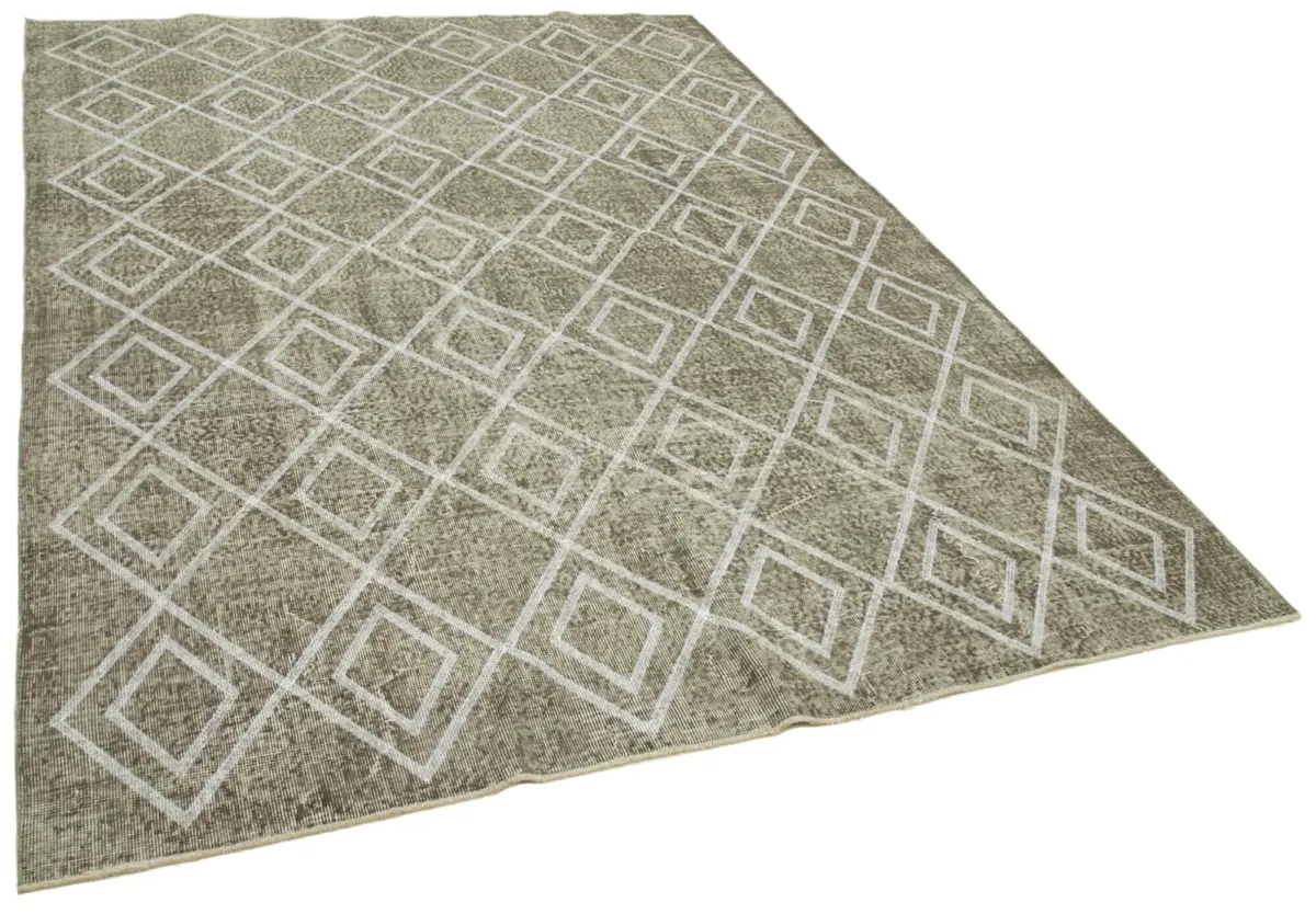 Modern Halı- Gri Pamuk Üzerine Yün El Dokuma Halı-199x288 - Görsel 2