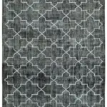 Modern Halı- Siyah Pamuk Üzerine Yün El Dokuma Halı-224x320