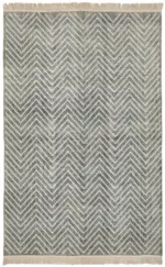 Modern Halı- Gri Pamuk Üzerine Yün El Dokuma Halı-203x311