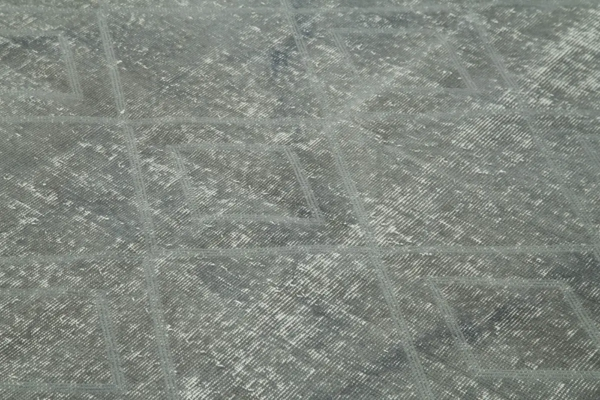 Modern Halı- Gri Pamuk Üzerine Yün El Dokuma Halı-153x208 - Görsel 5