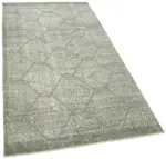 Modern Halı- Gri Pamuk Üzerine Yün El Dokuma Halı-110x216 - Görsel 2