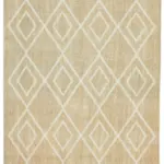 Modern Halı- Bej Pamuk Üzerine Yün El Dokuma Halı-114x207