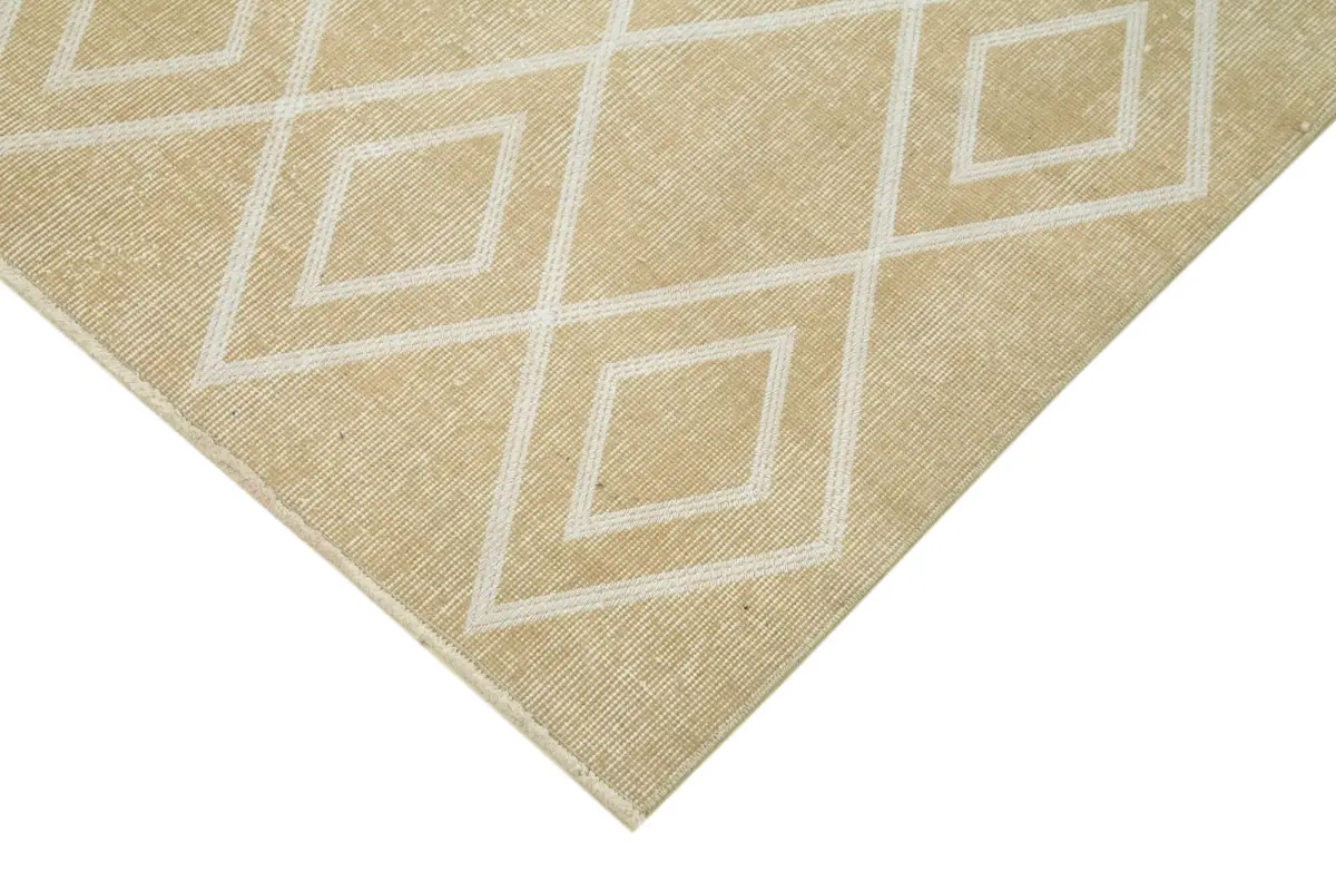Modern Halı- Bej Pamuk Üzerine Yün El Dokuma Halı-114x207 - Görsel 4