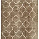 Modern Halı- Kahverengi Pamuk Üzerine Yün El Dokuma Halı-156x239