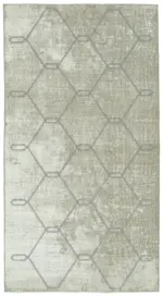 Modern Halı- Gri Pamuk Üzerine Yün El Dokuma Halı-114x209