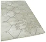 Modern Halı- Gri Pamuk Üzerine Yün El Dokuma Halı-114x209 - Görsel 2