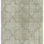 Modern Halı- Gri Pamuk Üzerine Yün El Dokuma Halı-093x187