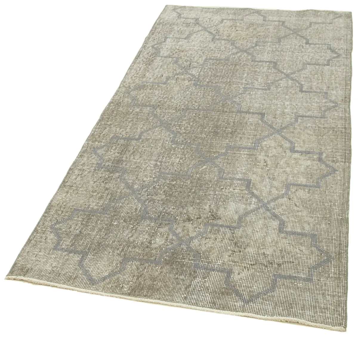 Modern Halı- Gri Pamuk Üzerine Yün El Dokuma Halı-093x187 - Görsel 3