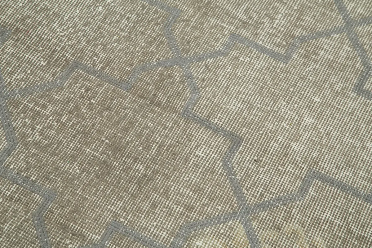 Modern Halı- Gri Pamuk Üzerine Yün El Dokuma Halı-093x187 - Görsel 5