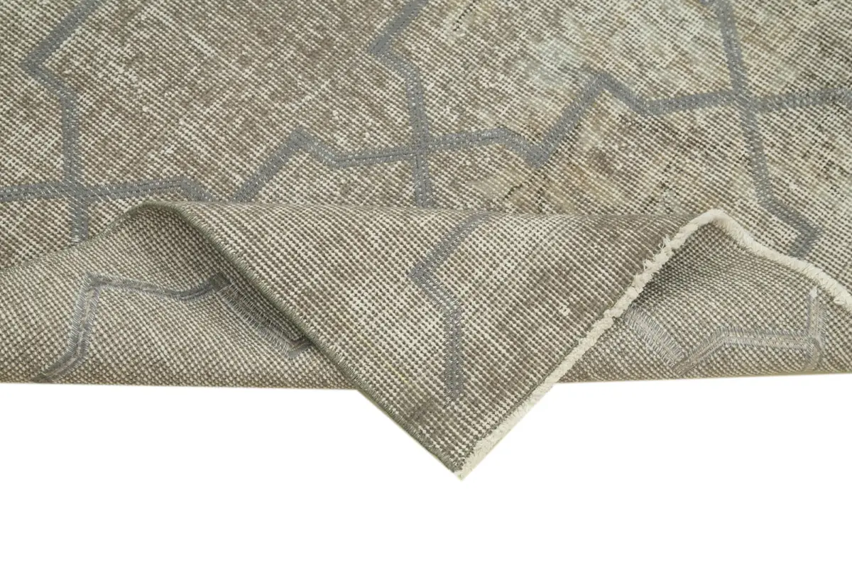 Modern Halı- Gri Pamuk Üzerine Yün El Dokuma Halı-093x187 - Görsel 6