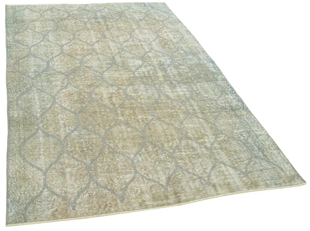 Modern Halı- Mavi Pamuk Üzerine Yün El Dokuma Halı-155x236 - Görsel 2