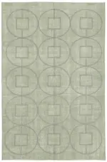 Modern Halı- Gri Pamuk Üzerine Yün El Dokuma Halı-143x216