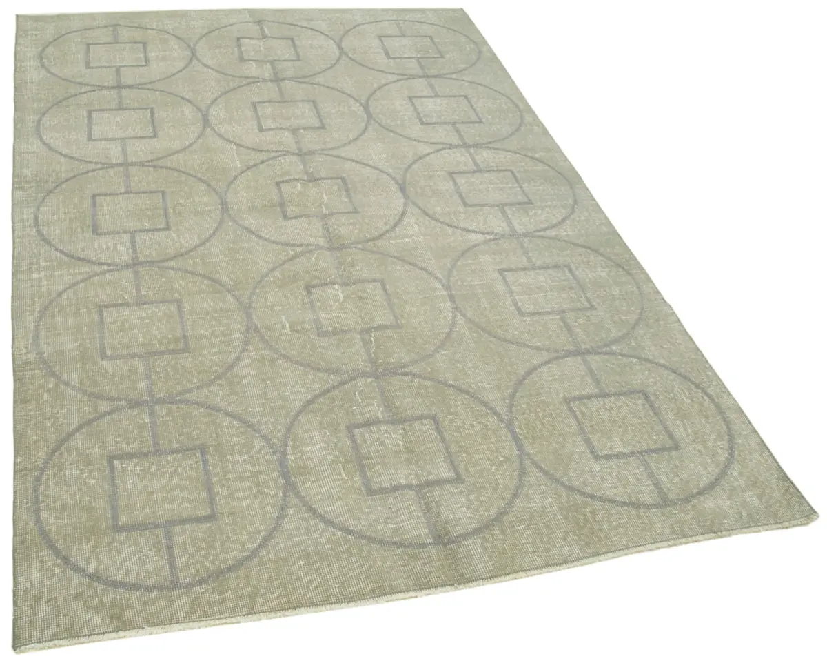 Modern Halı- Gri Pamuk Üzerine Yün El Dokuma Halı-143x216 - Görsel 2