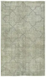 Modern Halı- Gri Pamuk Üzerine Yün El Dokuma Halı-112x186