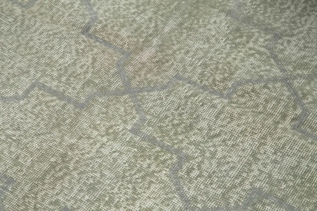 Modern Halı- Gri Pamuk Üzerine Yün El Dokuma Halı-112x186 - Görsel 5