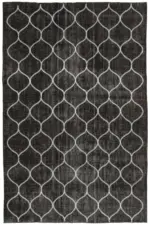 Modern Halı- Siyah Pamuk Üzerine Yün El Dokuma Halı-190x286