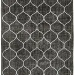 Modern Halı- Siyah Pamuk Üzerine Yün El Dokuma Halı-162x268