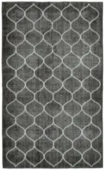 Modern Halı- Siyah Pamuk Üzerine Yün El Dokuma Halı-182x282