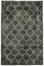 Modern Halı- Siyah Pamuk Üzerine Yün El Dokuma Halı-174x263