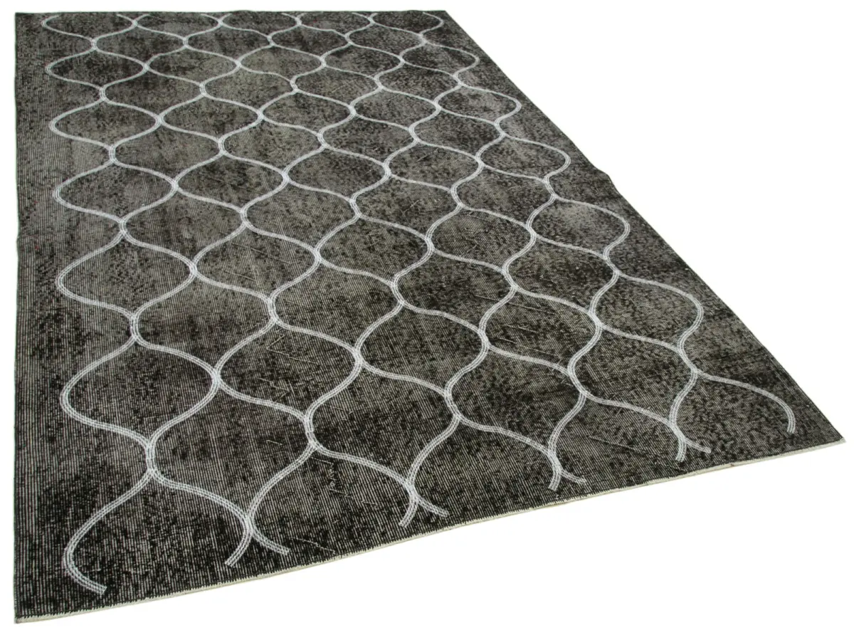 Modern Halı- Siyah Pamuk Üzerine Yün El Dokuma Halı-174x263 - Görsel 2