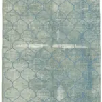 Modern Halı- Mavi Pamuk Üzerine Yün El Dokuma Halı-201x303