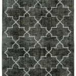 Modern Halı- Siyah Pamuk Üzerine Yün El Dokuma Halı-141x230