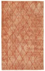 Modern Halı- Turuncu Pamuk Üzerine Yün El Dokuma Halı-160x264