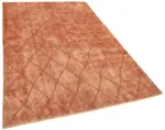 Modern Halı- Turuncu Pamuk Üzerine Yün El Dokuma Halı-160x264 - Görsel 2